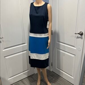 BRAND NEW Elegant Color Block Sleeveless Dress
